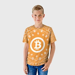 Футболка детская Bitcoin Mandala, цвет: 3D-принт — фото 2