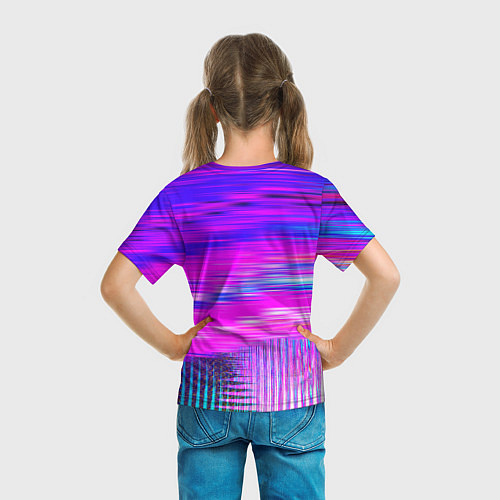 Детская футболка Неоновые линии / 3D-принт – фото 6