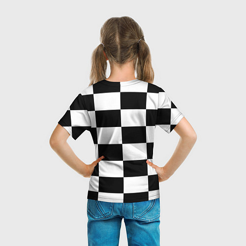 Детская футболка FC Juventus: W&B Grid / 3D-принт – фото 6