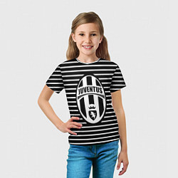 Футболка детская FC Juventus: Black Lines, цвет: 3D-принт — фото 2