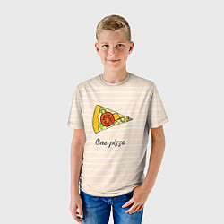 Футболка детская One Love - One pizza, цвет: 3D-принт — фото 2