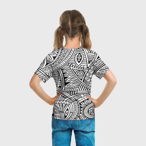 Детская футболка Черно-белая этника / 3D-принт – фото 6