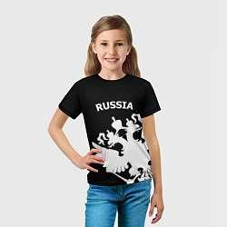Футболка детская Russia: Black Edition, цвет: 3D-принт — фото 2