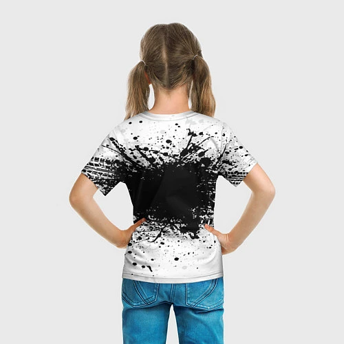 Детская футболка Daewoo: Black Spray / 3D-принт – фото 6