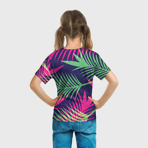 Детская футболка Неоновые пальмы / 3D-принт – фото 6
