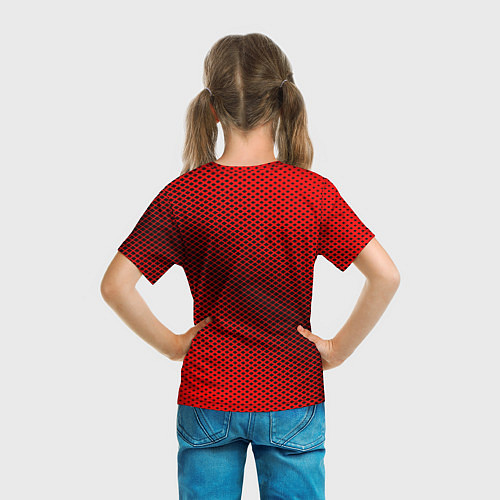 Детская футболка Mercedes: Red Carbon / 3D-принт – фото 6