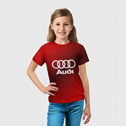 Футболка детская Audi: Red Carbon, цвет: 3D-принт — фото 2