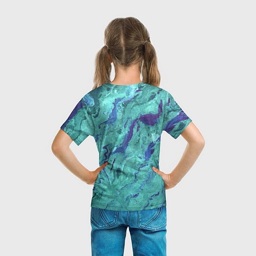 Детская футболка Мраморные разводы / 3D-принт – фото 6