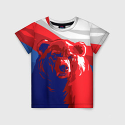 Футболка детская Российский медведь, цвет: 3D-принт