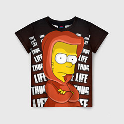 Футболка детская Bart: Thug Life, цвет: 3D-принт