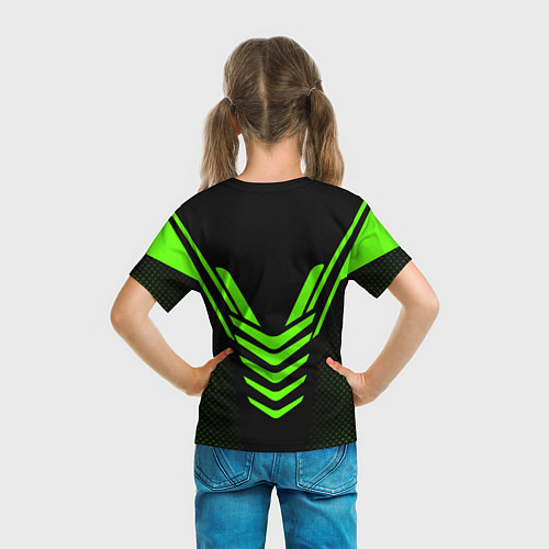 Детская футболка N7: Green Armor / 3D-принт – фото 6