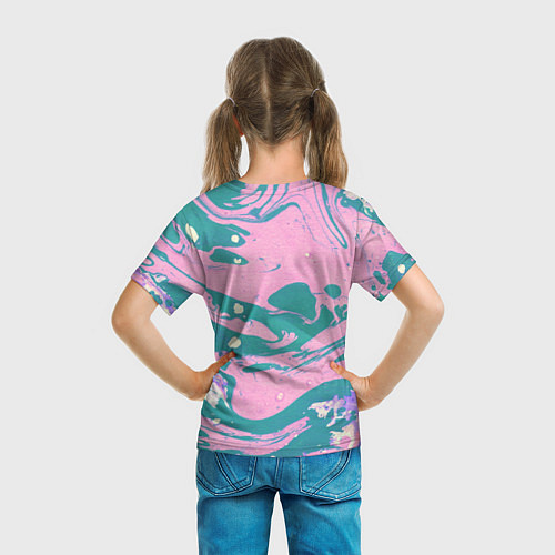 Детская футболка Розовый Мрамор / 3D-принт – фото 6