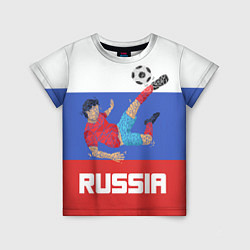 Футболка детская Russia Footballer, цвет: 3D-принт