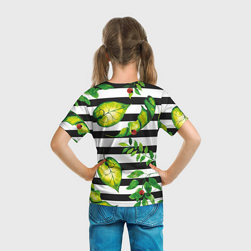 Детская футболка Полосатые тропики / 3D-принт – фото 6
