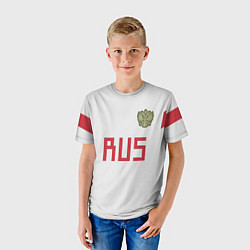 Футболка детская Сборная России: белый стиль, цвет: 3D-принт — фото 2