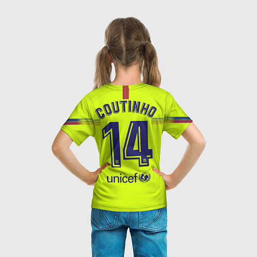 Детская футболка FCB: Coutinho Away 18-19 / 3D-принт – фото 6