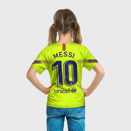 Детская футболка FCB: Messi Away 18-19 / 3D-принт – фото 6