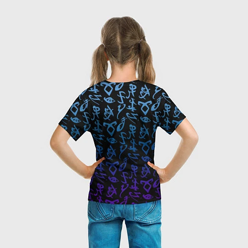 Детская футболка Blue Runes / 3D-принт – фото 6