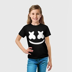 Футболка детская Marshmello: Black Face, цвет: 3D-принт — фото 2