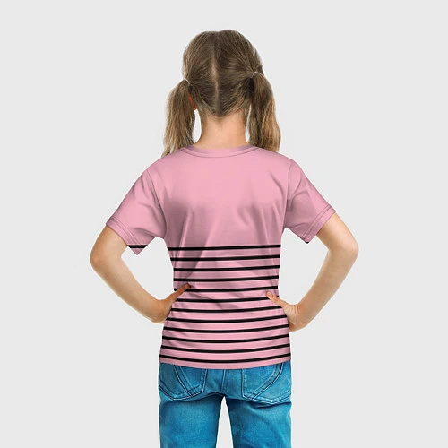 Детская футболка Black Pink: Black Stripes / 3D-принт – фото 6
