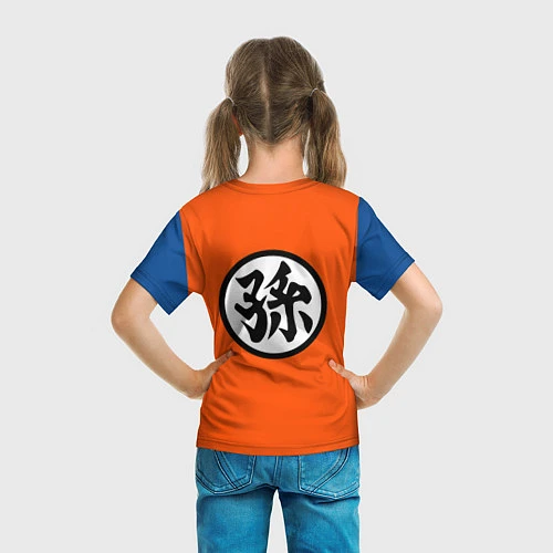 Детская футболка DBZ: Goku Kanji Emblem / 3D-принт – фото 6