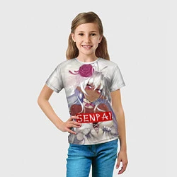 Футболка детская Senpai: White Girl, цвет: 3D-принт — фото 2