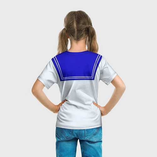 Детская футболка Девочка-матроска / 3D-принт – фото 6
