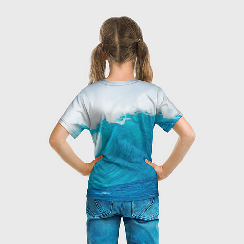 Детская футболка Кот-серфер / 3D-принт – фото 6