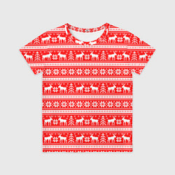 Футболка детская Новогодние олени, цвет: 3D-принт