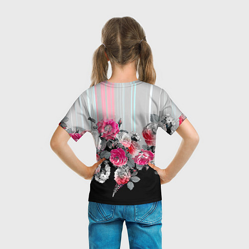 Детская футболка Розы в темноте / 3D-принт – фото 6