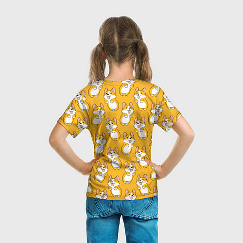 Детская футболка Корги паттерн / 3D-принт – фото 6