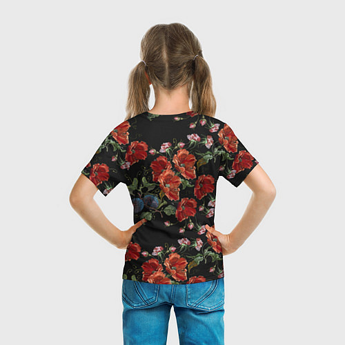 Детская футболка Цветущие маки / 3D-принт – фото 6