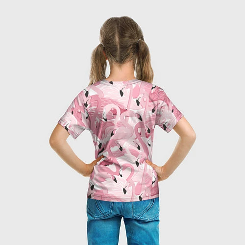 Детская футболка Розовый фламинго / 3D-принт – фото 6
