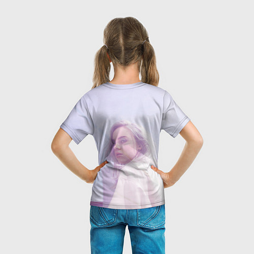 Детская футболка Billie Eilish: Light Pink / 3D-принт – фото 6