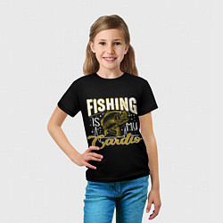 Футболка детская Fishing is my Cardio, цвет: 3D-принт — фото 2