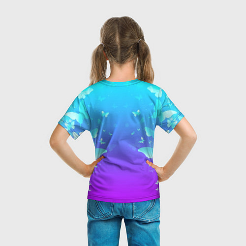 Детская футболка BTS: Violet Butterflies / 3D-принт – фото 6
