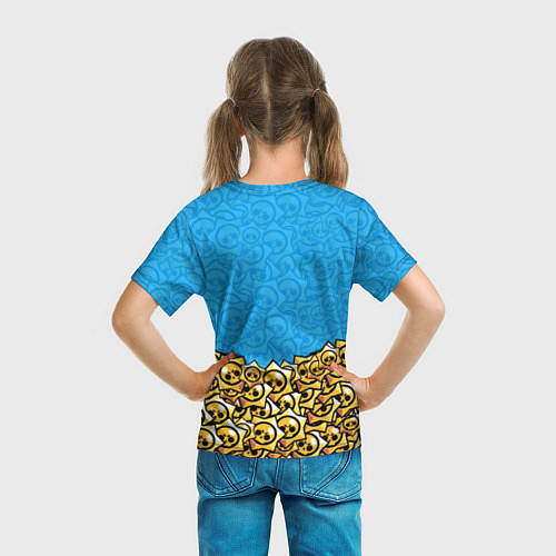 Детская футболка Brawl Stars: Blue Style / 3D-принт – фото 6