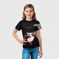 Футболка детская Женщина в шляпе поп-арт, цвет: 3D-принт — фото 2