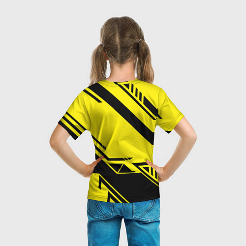 Детская футболка Cyberpunk 2077: Yellow Samurai / 3D-принт – фото 6