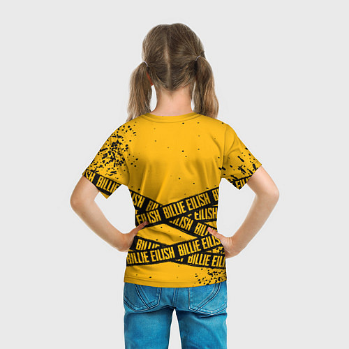 Детская футболка BILLIE EILISH: Yellow Tape / 3D-принт – фото 6