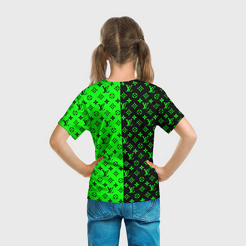 Детская футболка BILLIE EILISH x LV Green / 3D-принт – фото 6