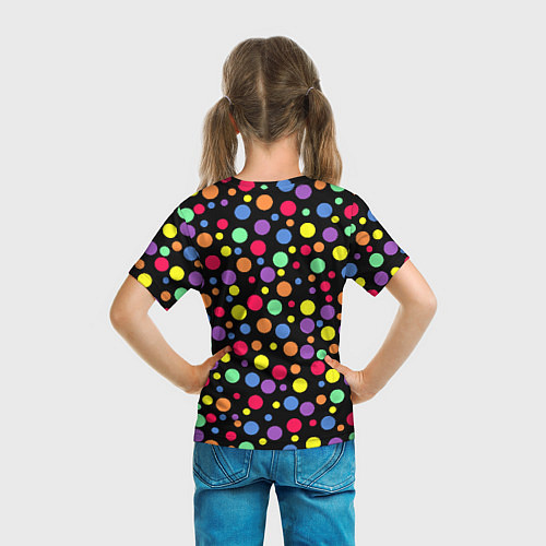 Детская футболка Конфетти паттерн на черном / 3D-принт – фото 6