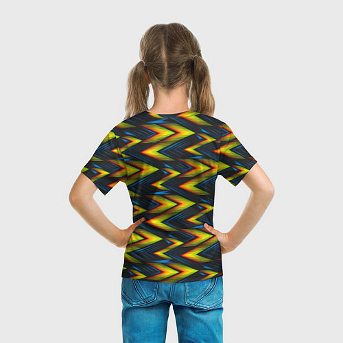 Детская футболка Желтый зигзаг абстракт / 3D-принт – фото 6