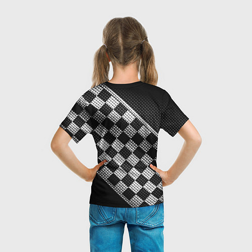Детская футболка Финишная лента в клетку / 3D-принт – фото 6