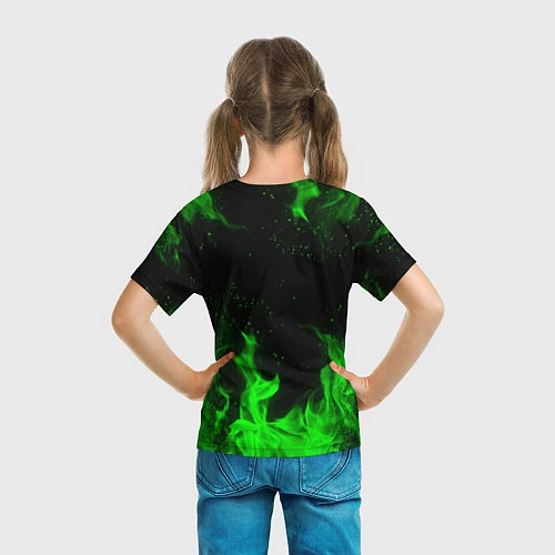 Детская футболка BRAWL STARS LEON ЛЕОН ЗЕЛЁНЫЙ ОГОНЬ / 3D-принт – фото 6
