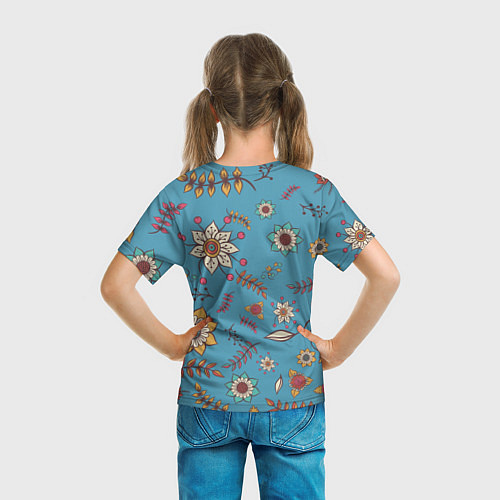 Детская футболка Цветочный рай узор / 3D-принт – фото 6