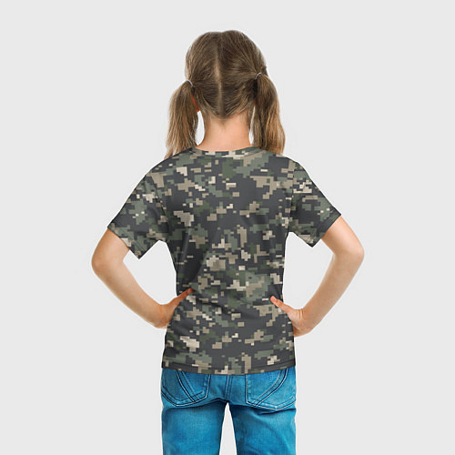 Детская футболка Пиксельный камуфляж / 3D-принт – фото 6