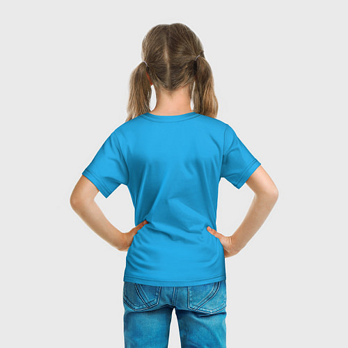 Детская футболка Котик Меломан голубой / 3D-принт – фото 6