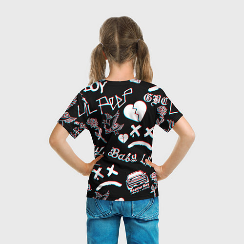 Детская футболка LIL PEEP GLITCH / 3D-принт – фото 6