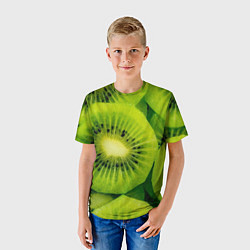 Футболка детская Зеленый киви, цвет: 3D-принт — фото 2
